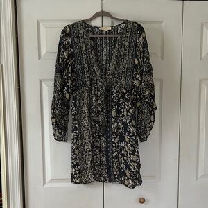 Lovestitch Blue and Cream Floral Dress